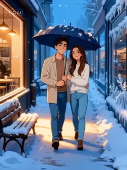 umbrella in snow