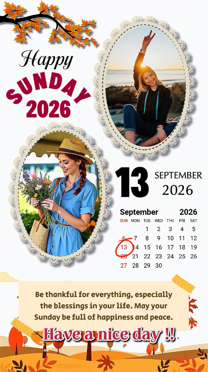 Sunday 13 Sep 2026