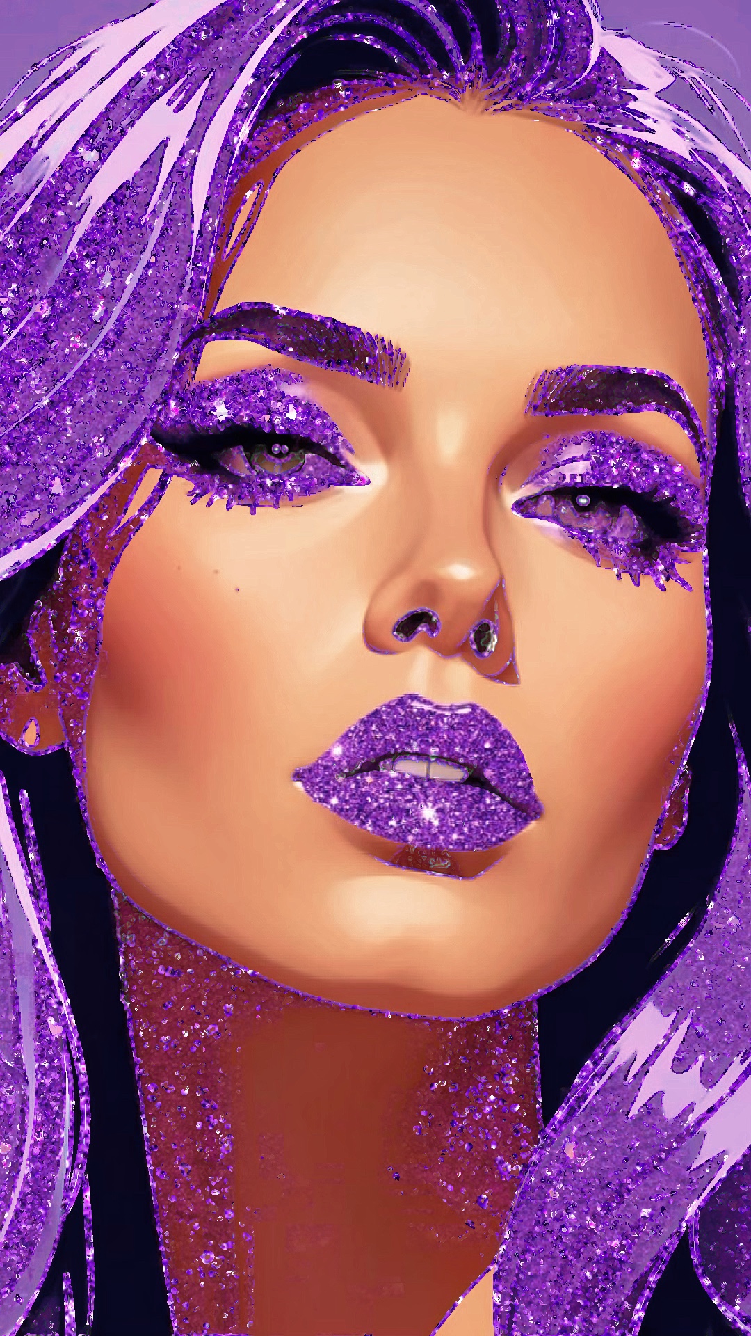 Lila glittery 