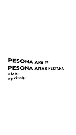 Pesona anak pertama