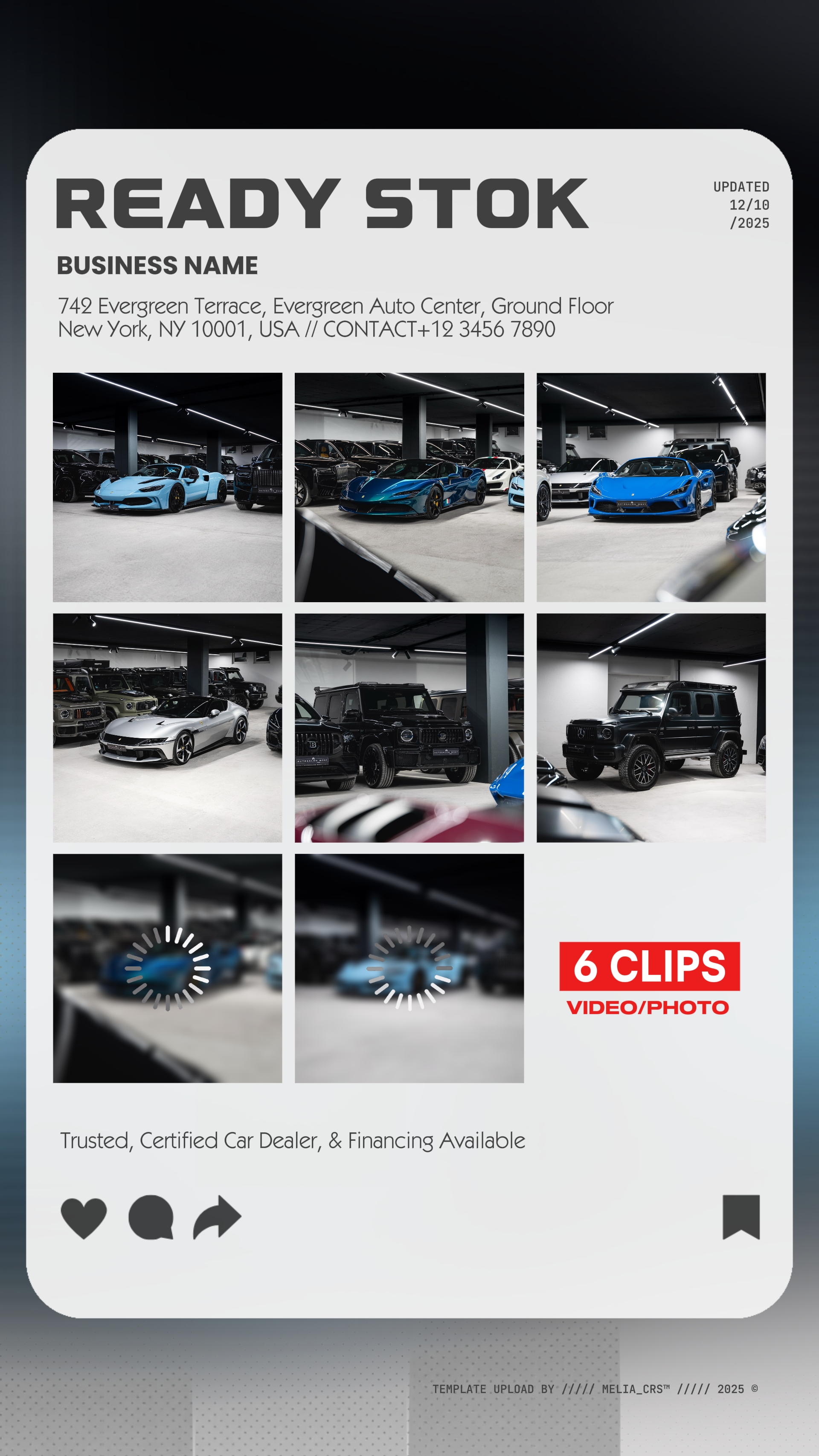 Anúncios de promoção de carros 
