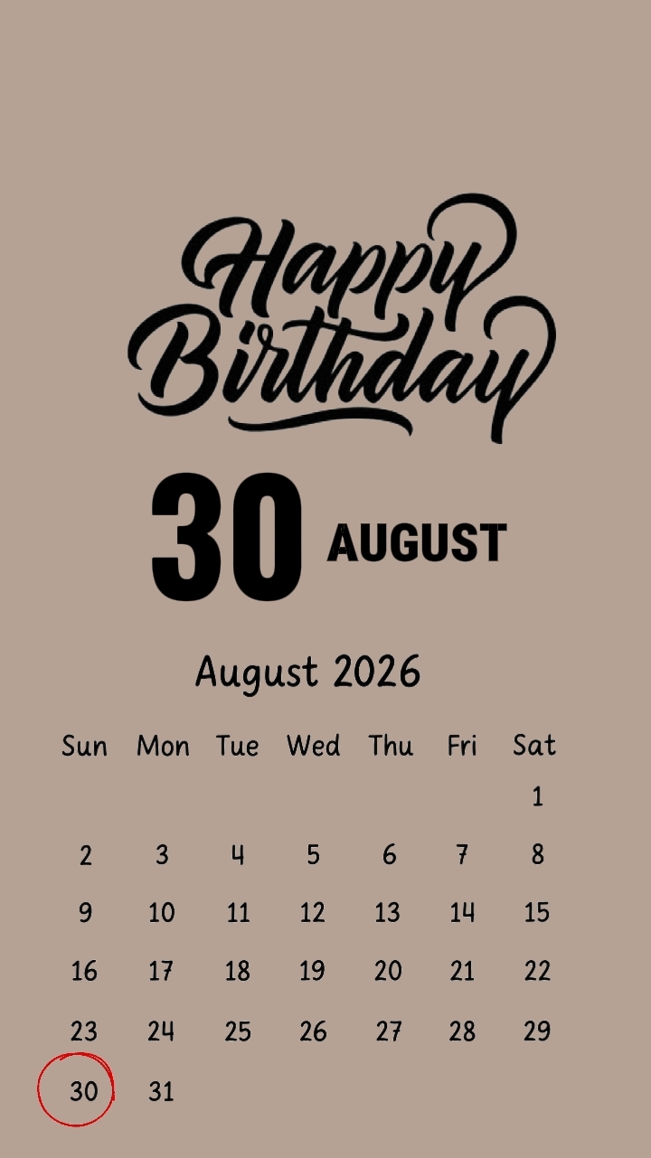 Doğum günü 30 Ağustos
