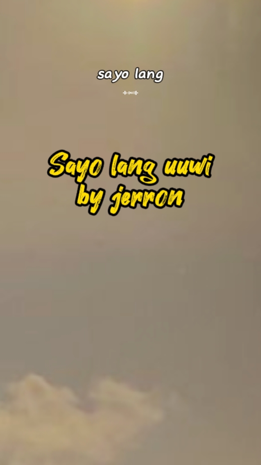 Sayo lang uuwi
