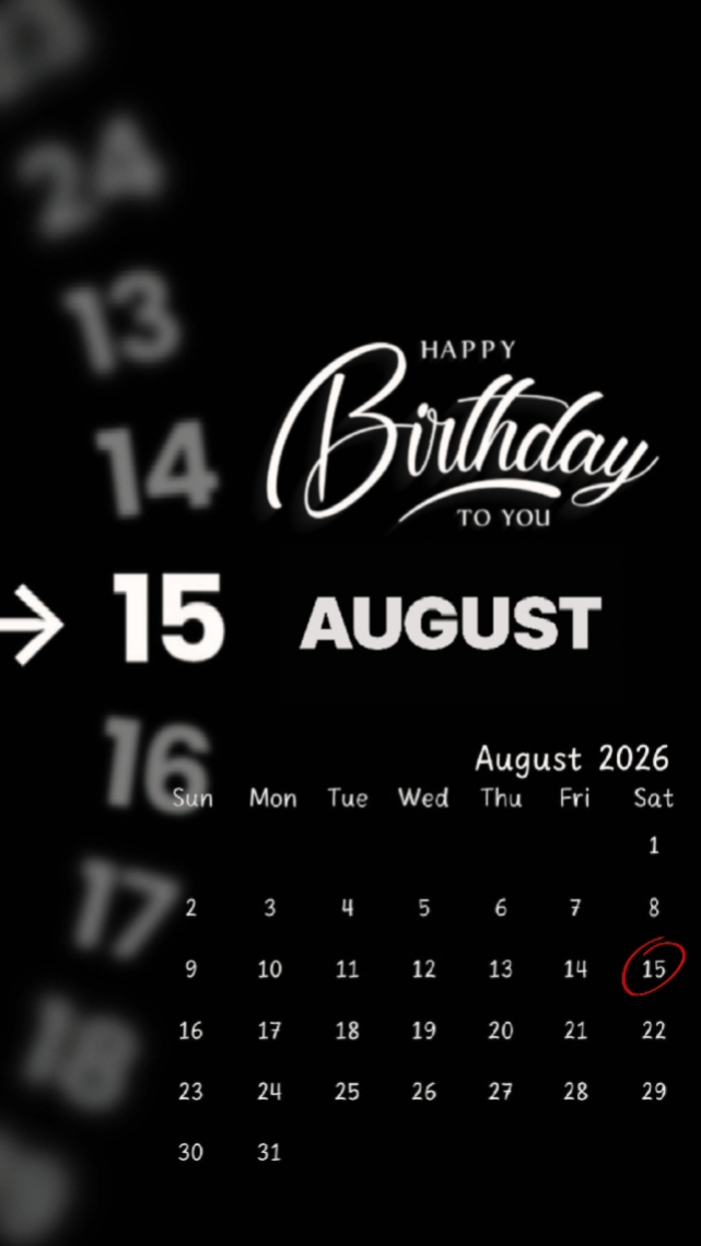 BIRTHDAY 15 AUGUST 