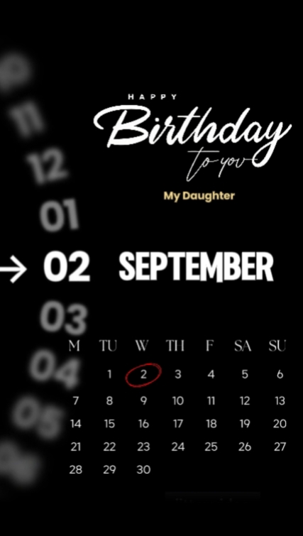 Hbd filha 02 de setembro