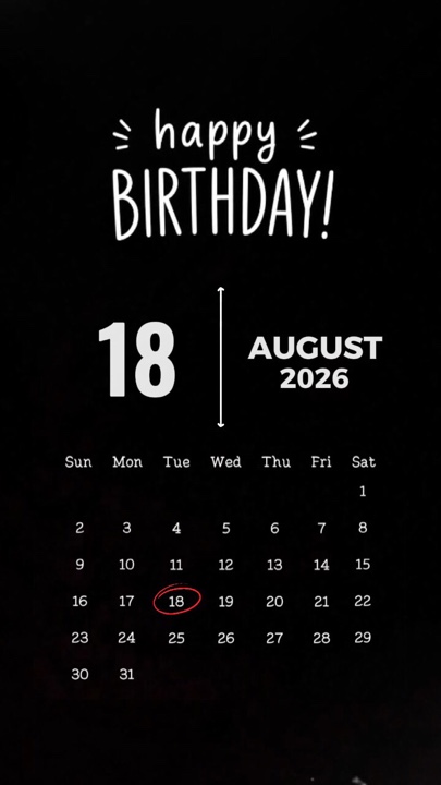 BIRTHDAY | 18 AUGUST