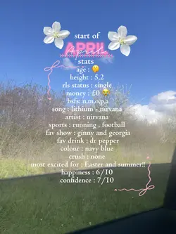 april stats!! 💓💐