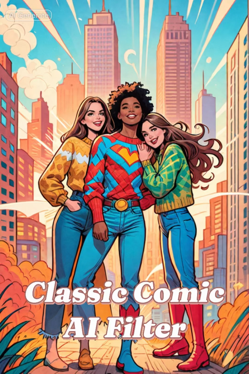 AI de cómic clásico