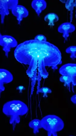 深海双重奇景·蓝光翻转水母