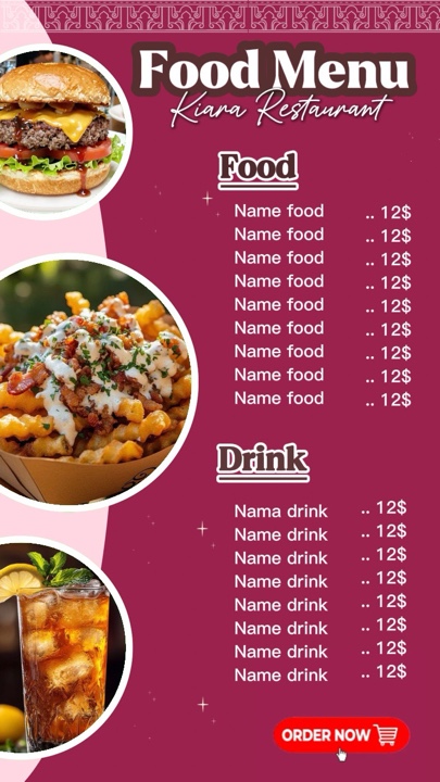 Menú de comida nuevo 120
