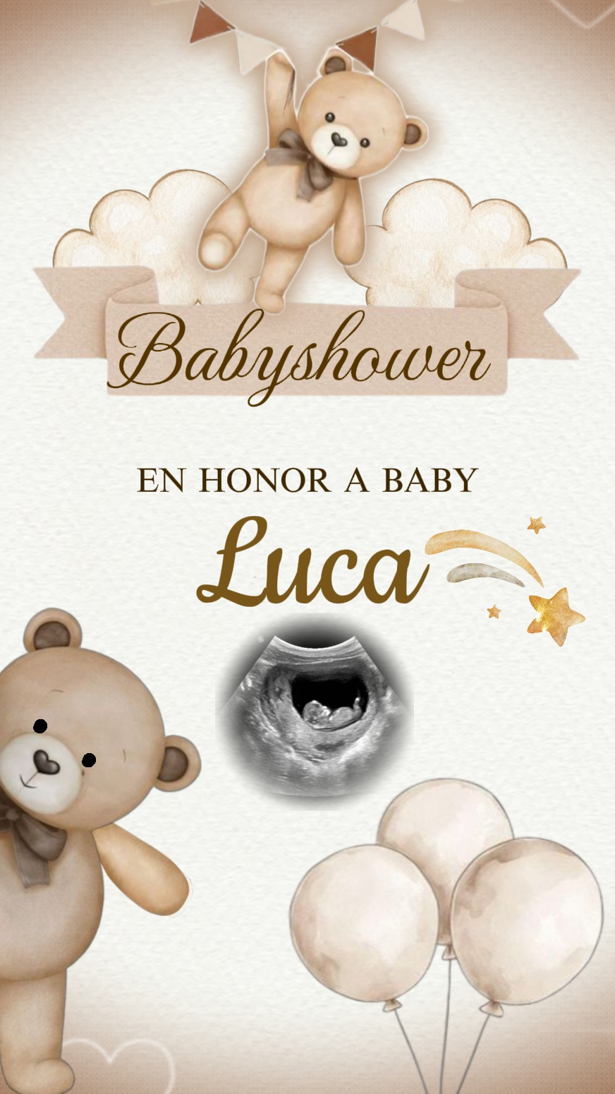 Baby shower oso peluche