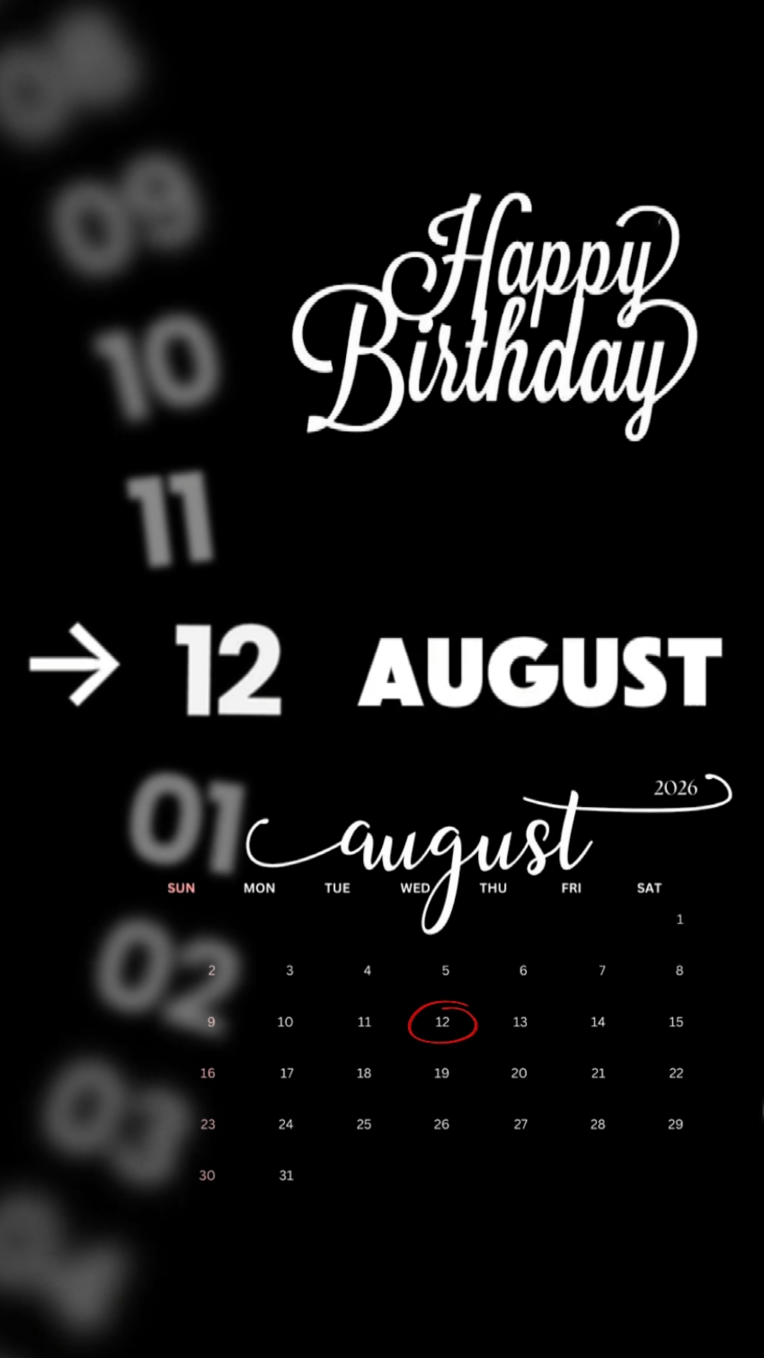 BIRTHDAY 12 AUGUST 
