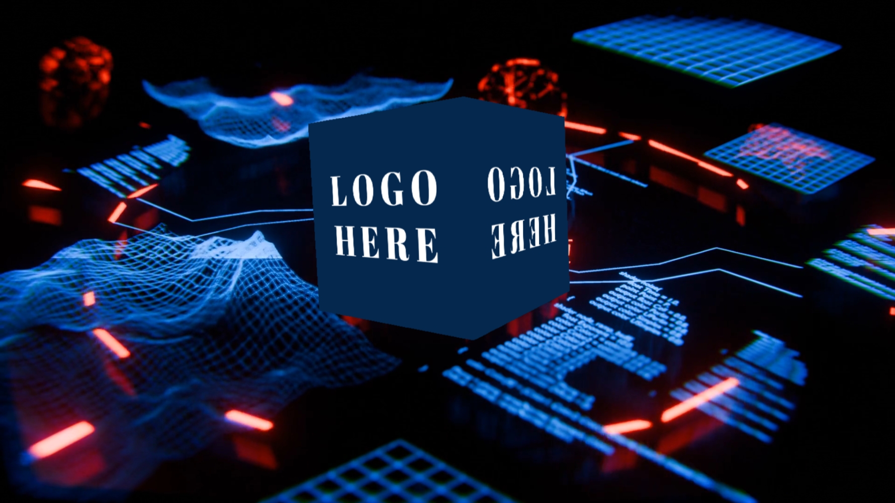 Logo Template Futuristic Technology Blue Orange 1 Clip