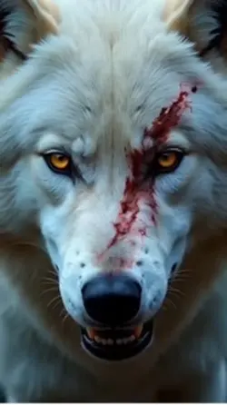 Injured wolf