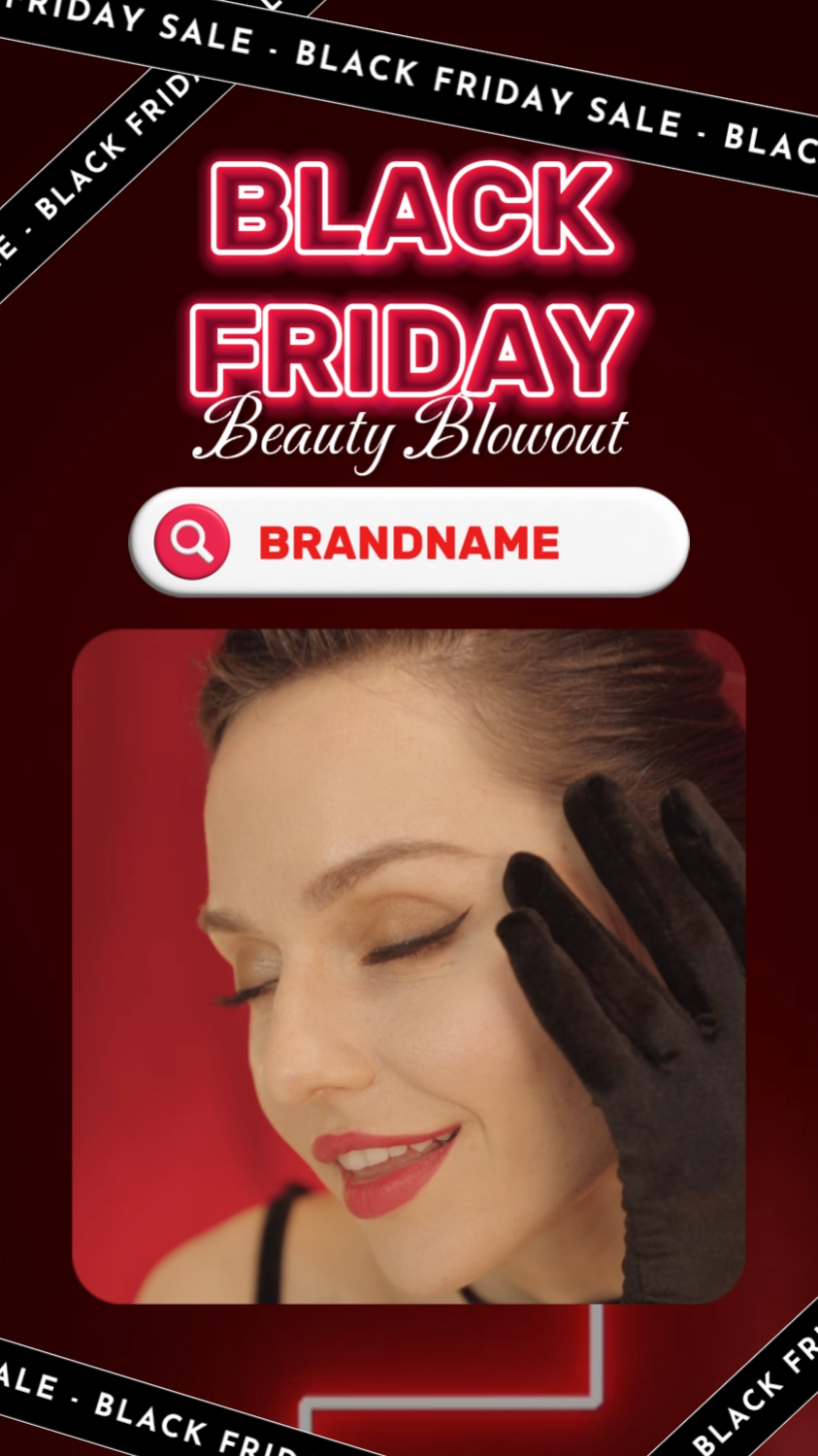Viernes Negro Negro y Rojo Trendy and Cool Beauty Industry 