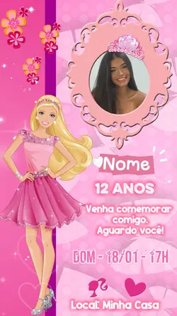 Convite Barbie