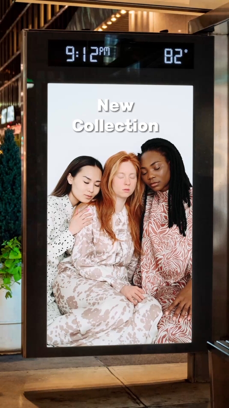 Women's Clothing Promotion Bus Stop Billboard TikTok Style
