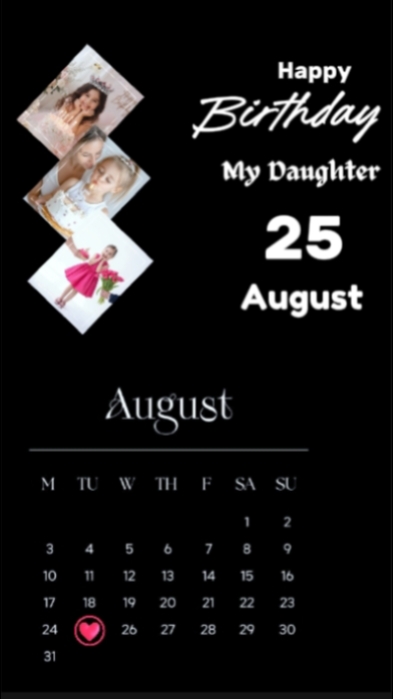 HBD Daughter 25 Aug