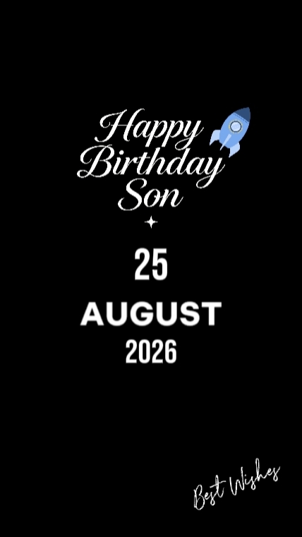 HBD FILHO 25 DE AGOSTO 