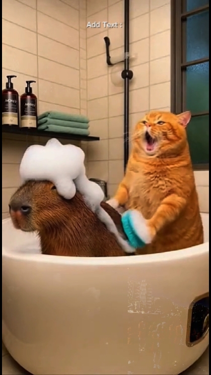 고양이 웃기다