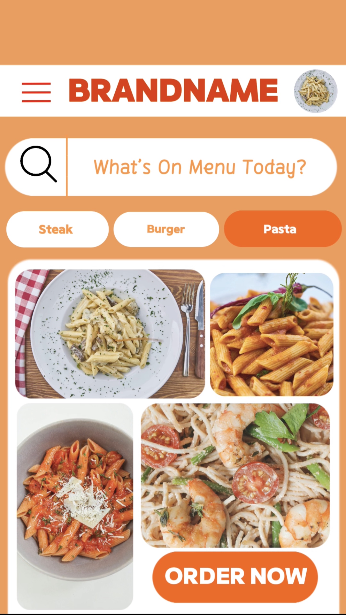 UI Industri Makanan Oranye Dan Putih Gaya TikTok Minimalis 