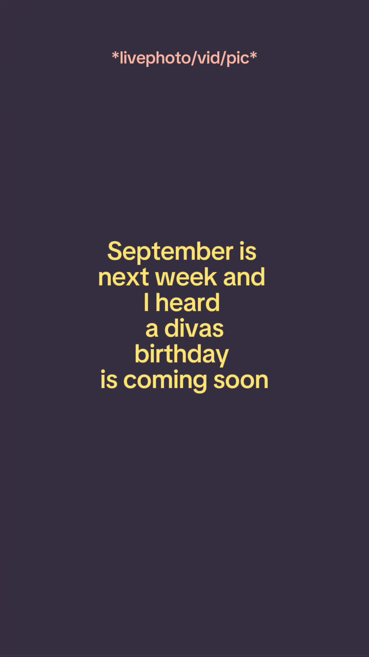 September is nextwek