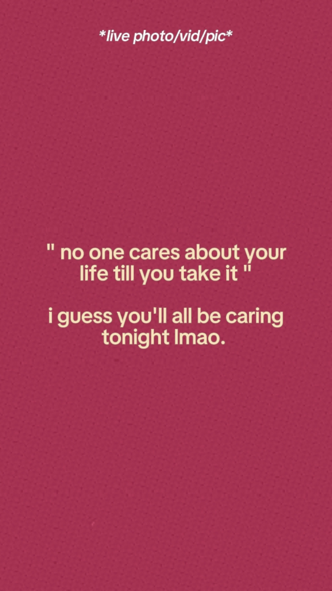 No One Cares. 
