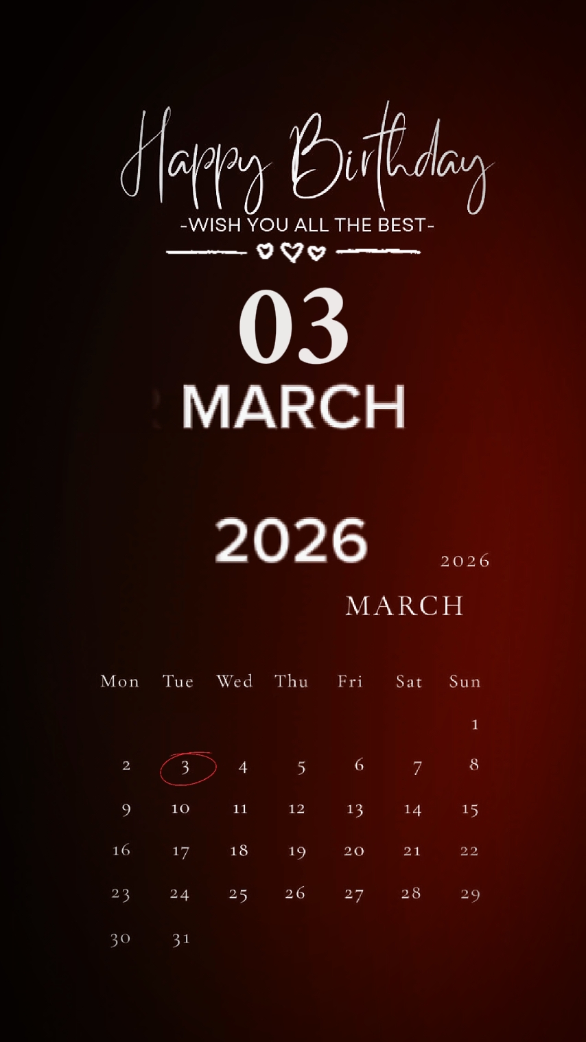 Birthday 3 March