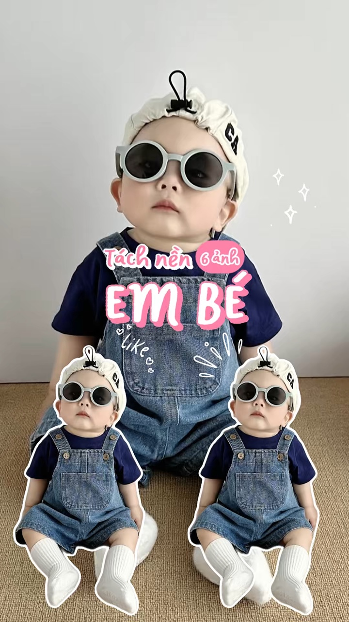 Tách nền em bé 6 ảnh