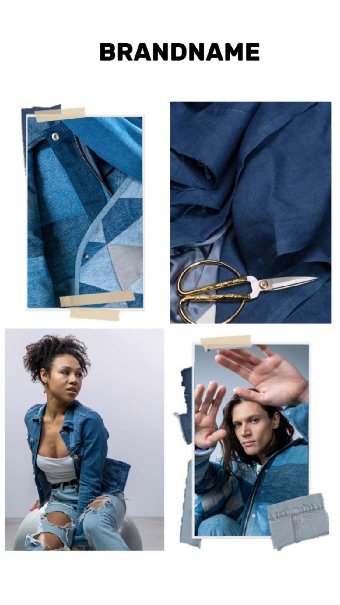Présentoir de vêtements en denim dans le style TikTok multi-galeries

