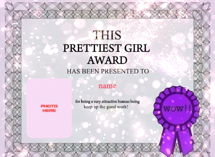 prettiest girl award