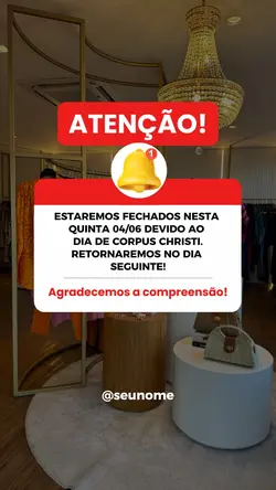 aviso de feriado 