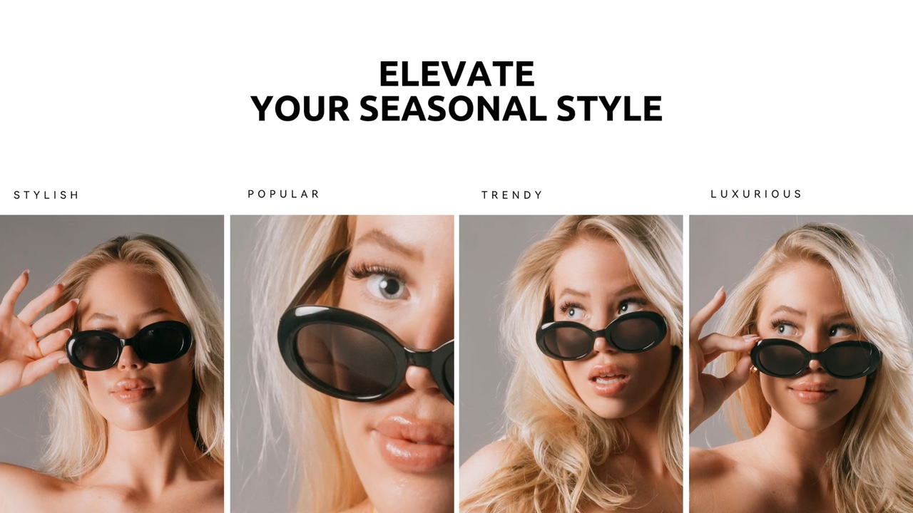 Ventas de verano Accesorios de ropa de gafas de sol Anuncios de Facebook Estilo minimalista