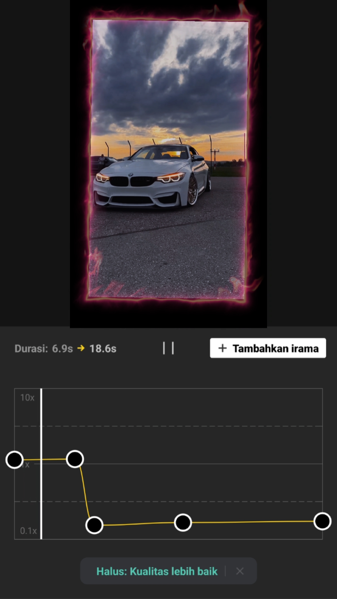 Edição de carro em câmera lenta