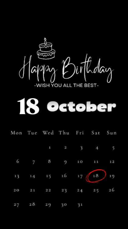 Birthday 18 October
