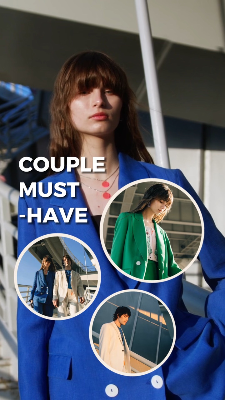 Exibição de produtos da coleção de roupas de casal