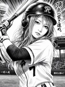 野球漫画風〜女子打者編