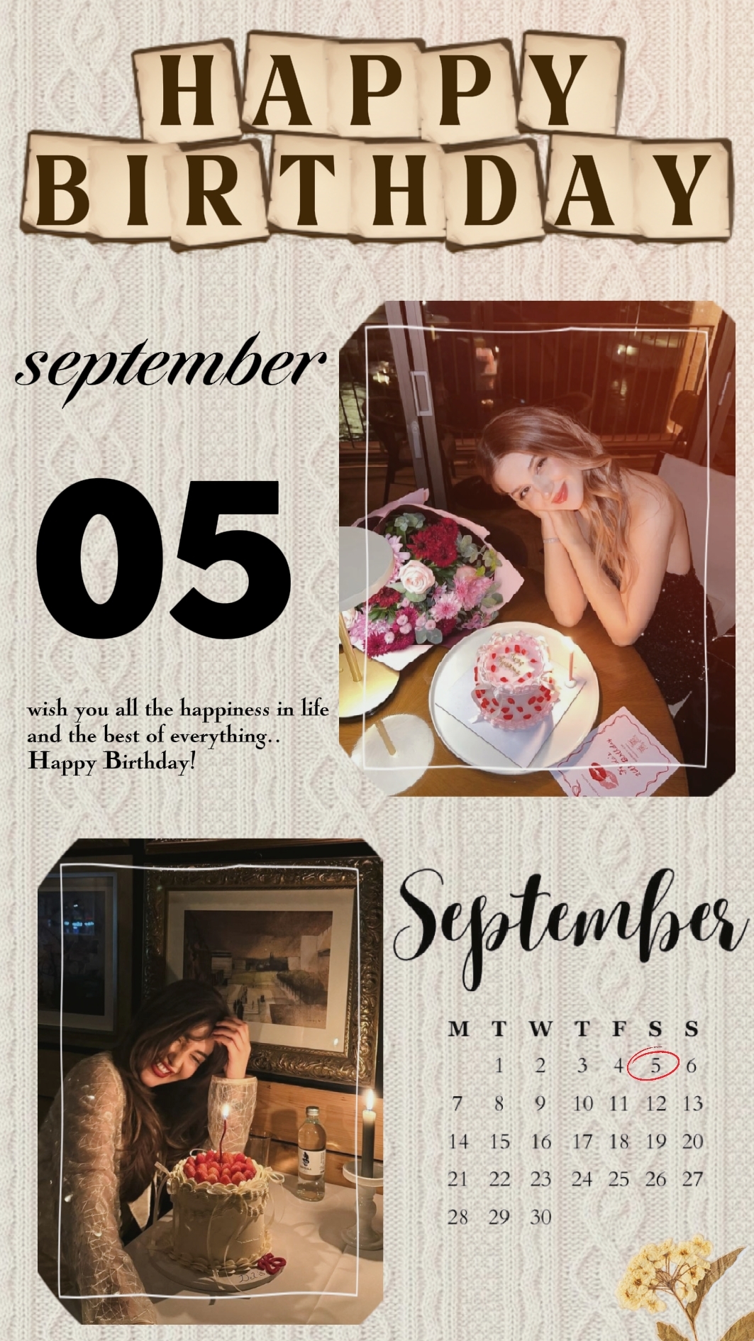 Aniversário de 05 de setembro 