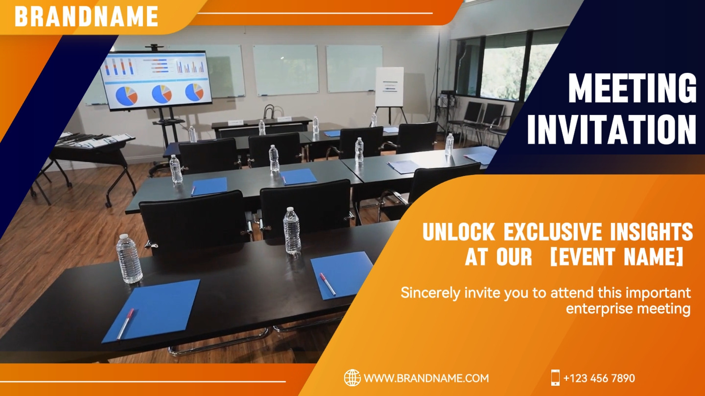 Mavi ve Sarı Toplantı Davet Şablonu