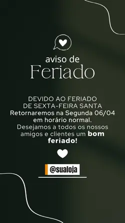 Aviso de feriado