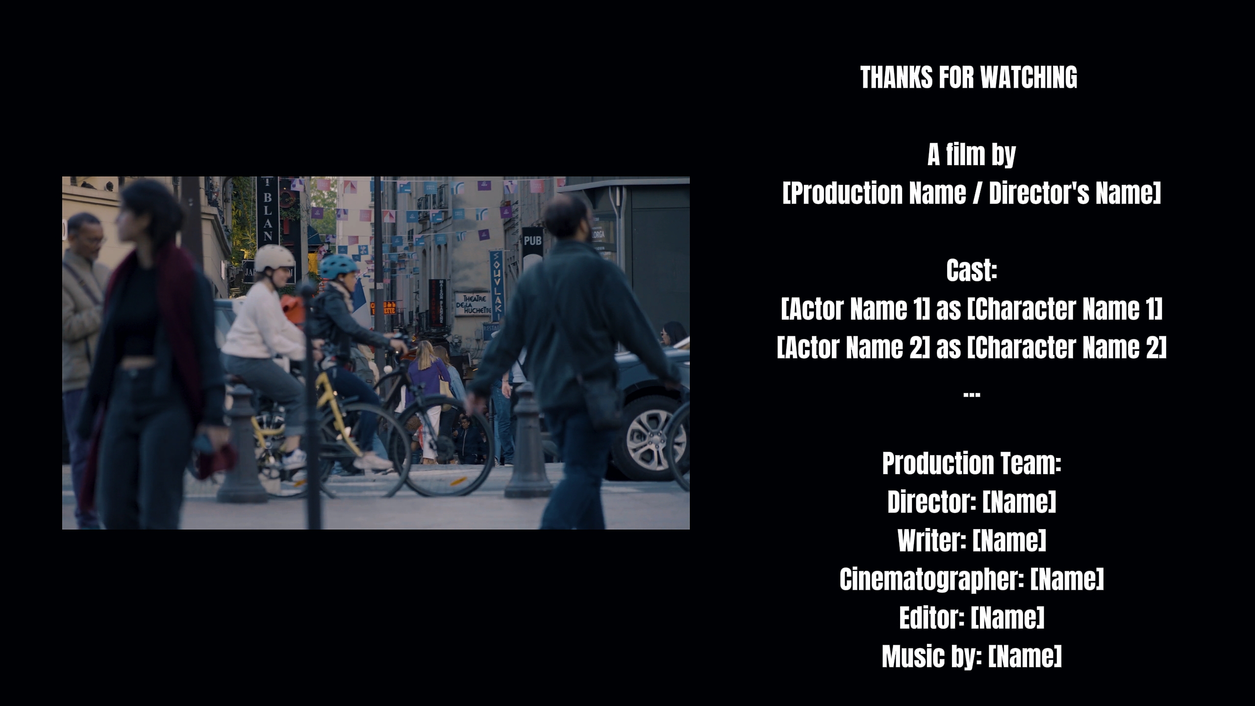 Outro credits film 