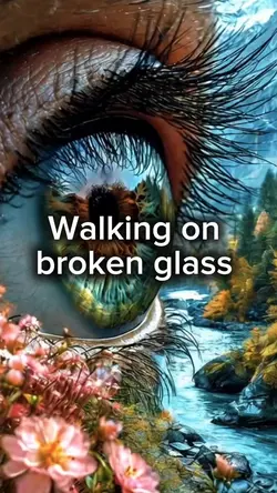 on broken glass