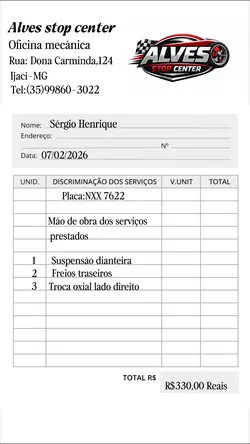 Nota fiscal editável