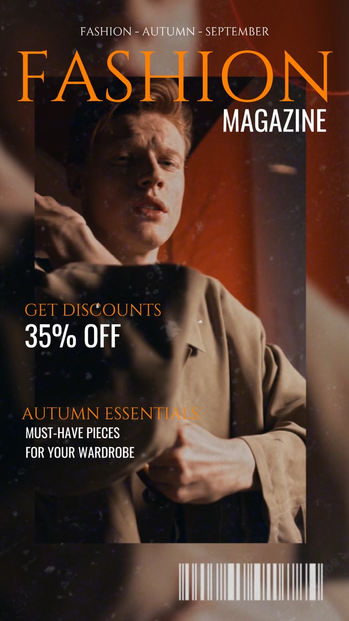 Magazine Style Autumn Clothing Product Display Promo Ads