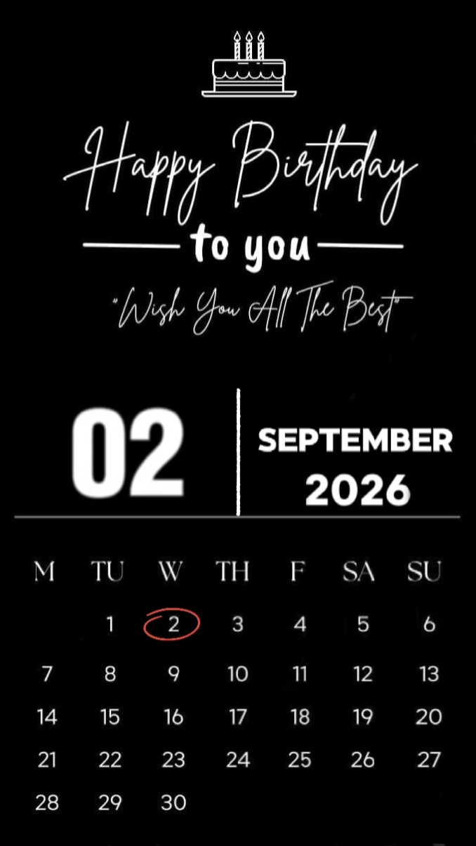 BDAY 2 SEPTEMBER 