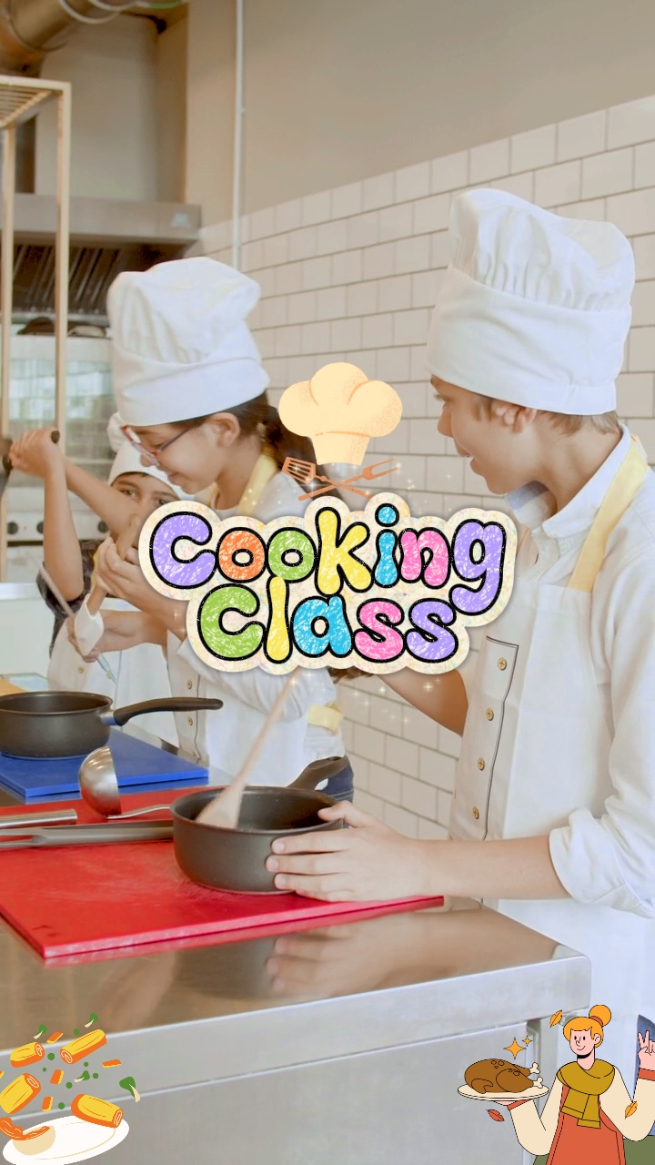 Niños de clase de cocina