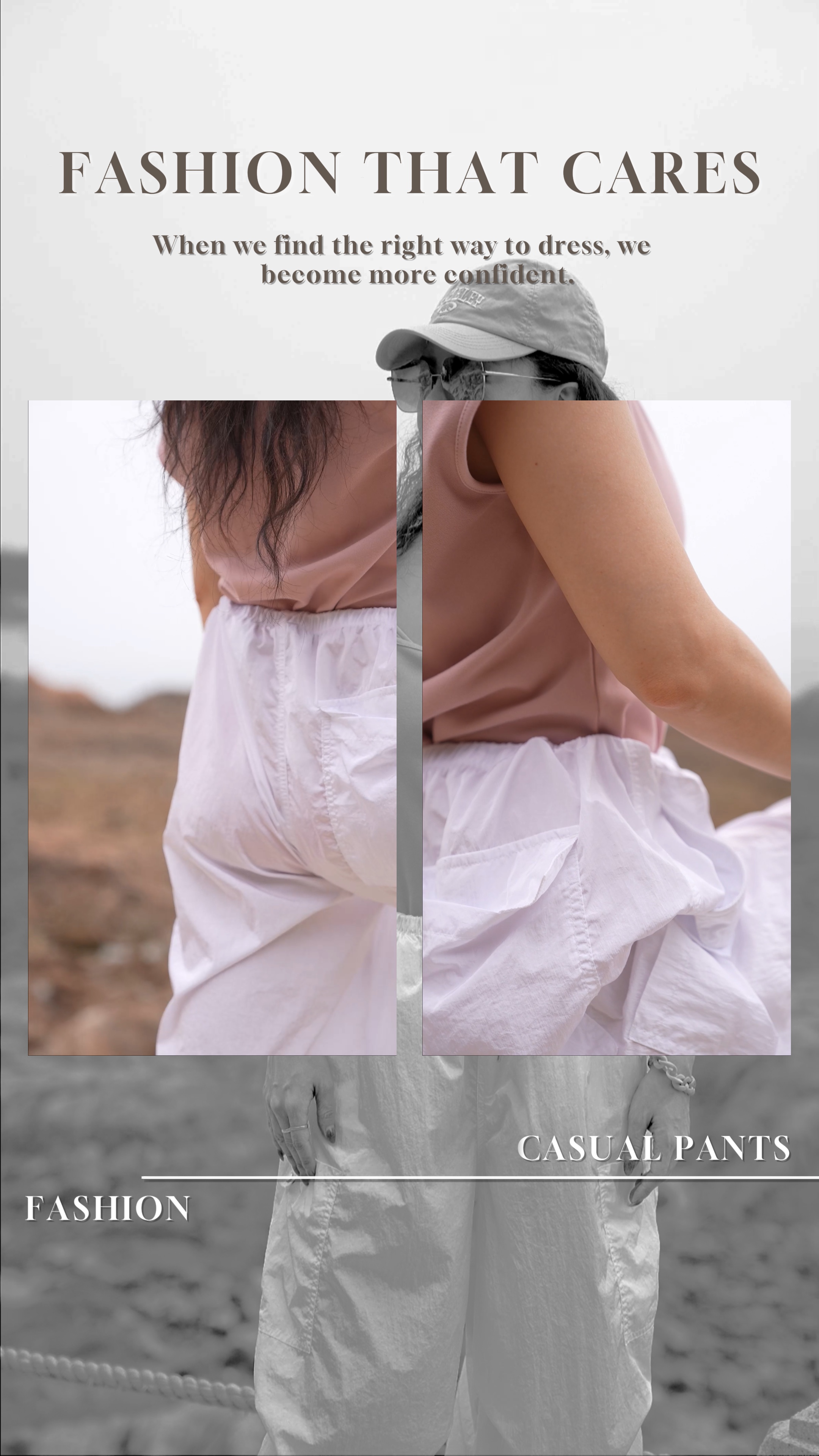Iklan template+costume+Casual celana + Kesederhanaan modern + putih