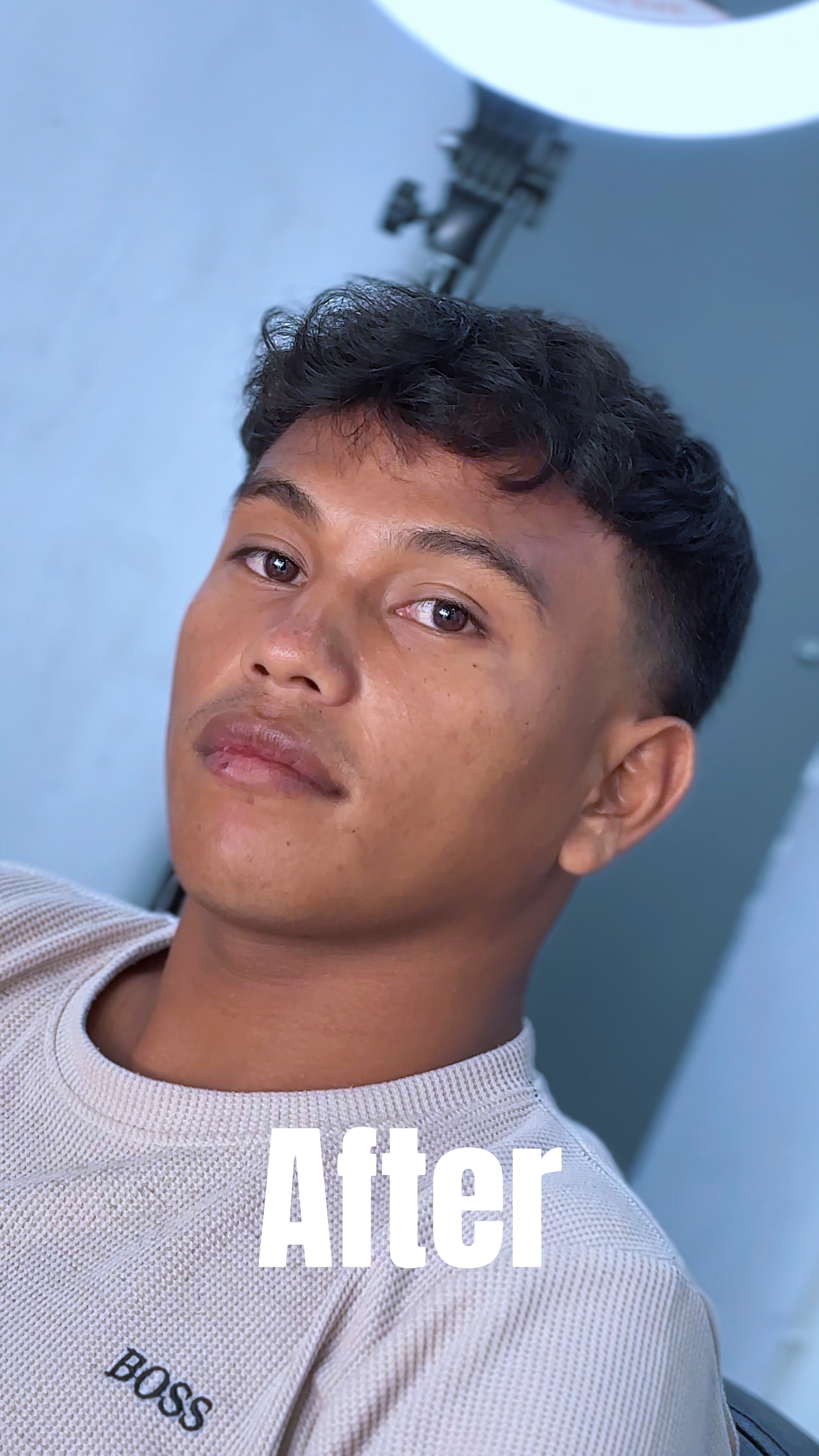 Antes después del corte de pelo