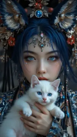 A Woman and Cat