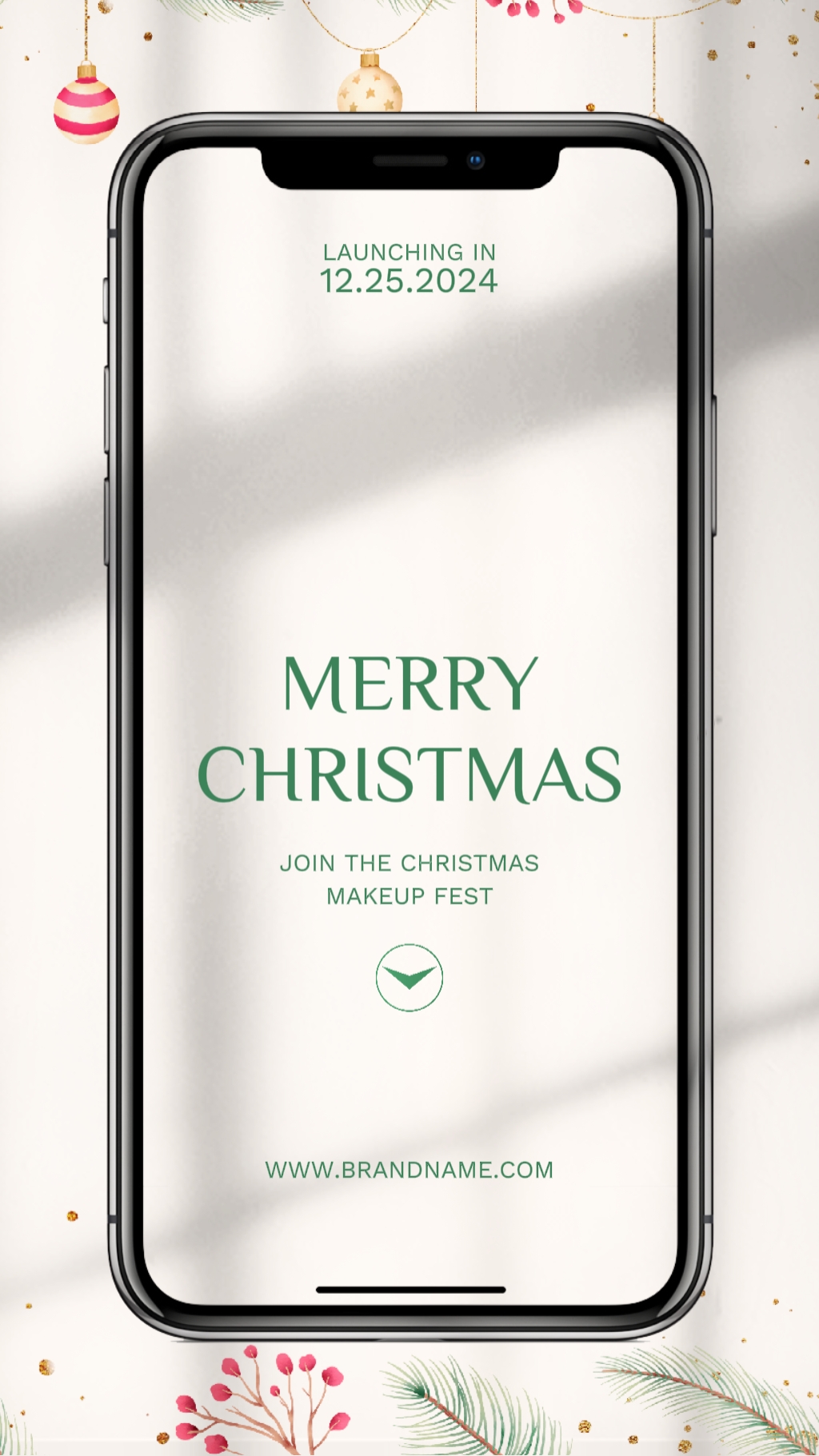 Publicités Instagram blanches minimalistes de beauté et de maquillage de Noël C2B